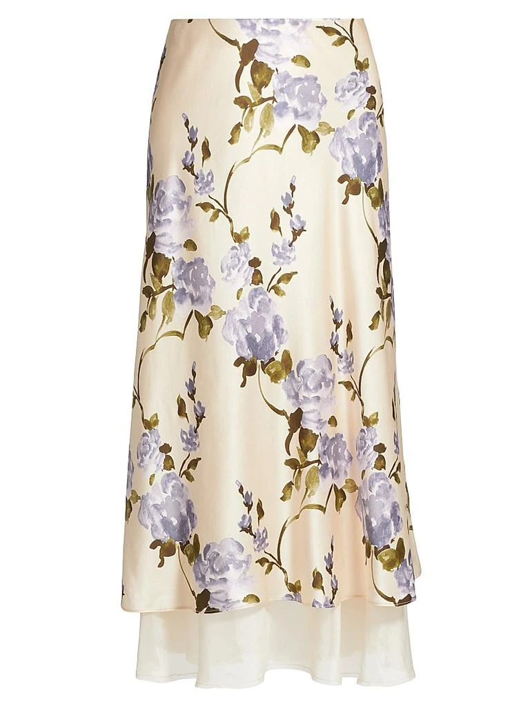 CAMI NYC Genoa Silk Chiffon-Trimmed Midi-Skirt 1
