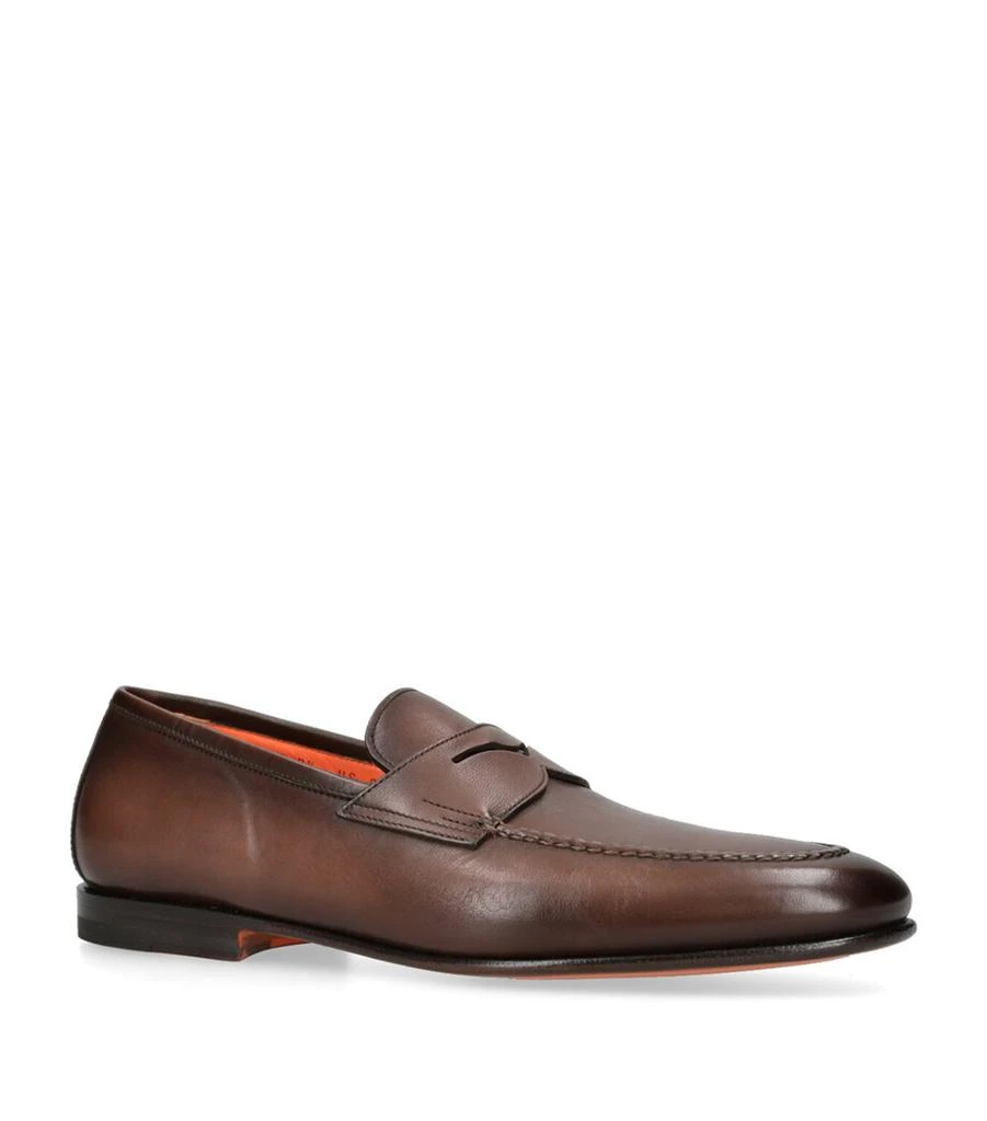 Santoni Leather Carlos Loafers 1