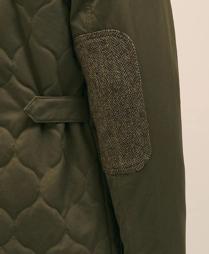 Brooks Brothers Cotton-Wool Blend Field Jacket With Tweed Accents, Packable Hood 7