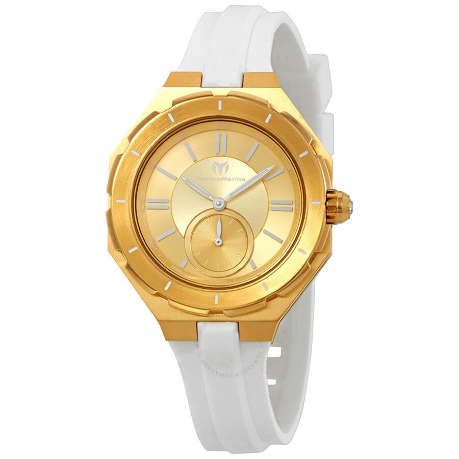 TechnoMarine Cruise Sea Gold Dial Ladies Watch TM-118005
