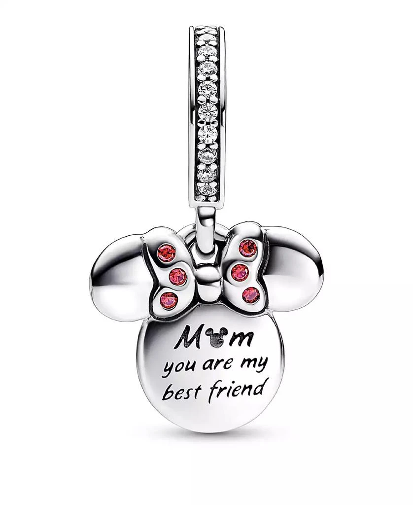PANDORA Cubic Zirconia Disney Minnie Mouse Silhouette Double Dangle Charm 2
