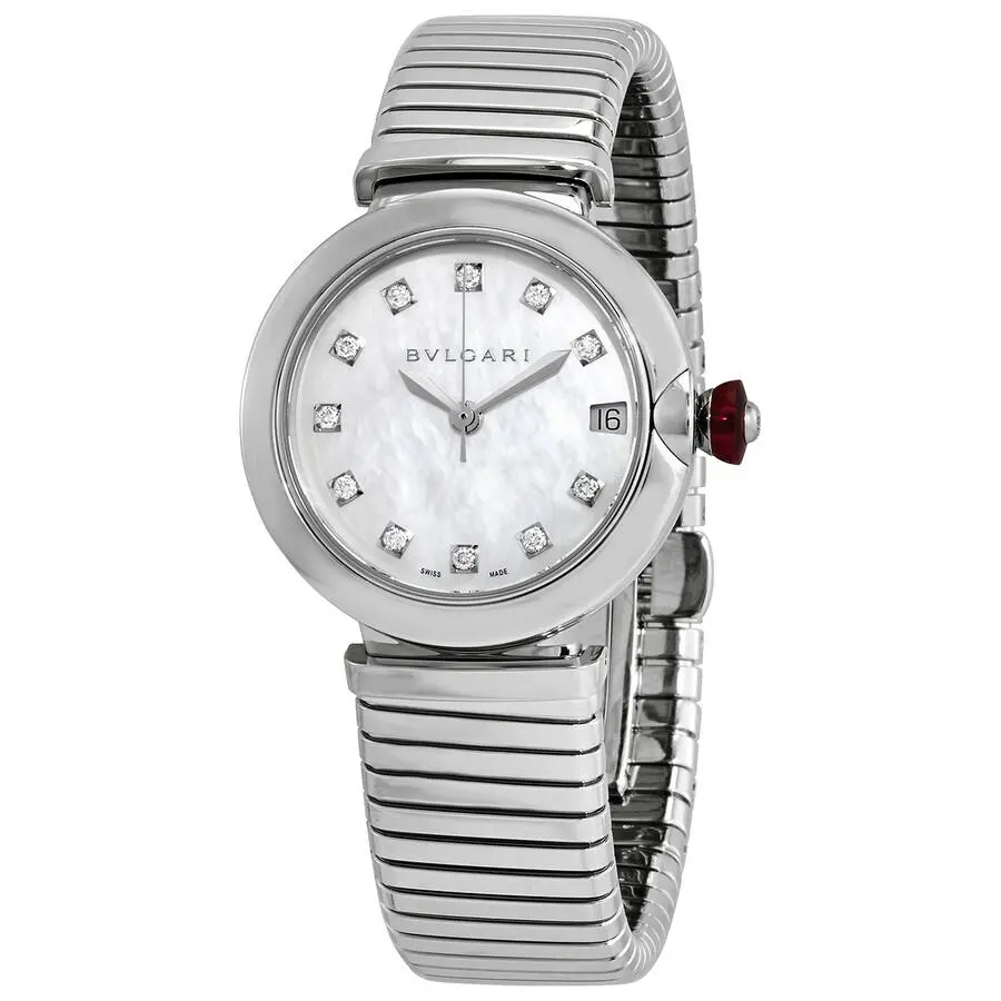 BVLGARI Lucea Automatic Diamond Mother of Pearl Dial Ladies Watch 103100