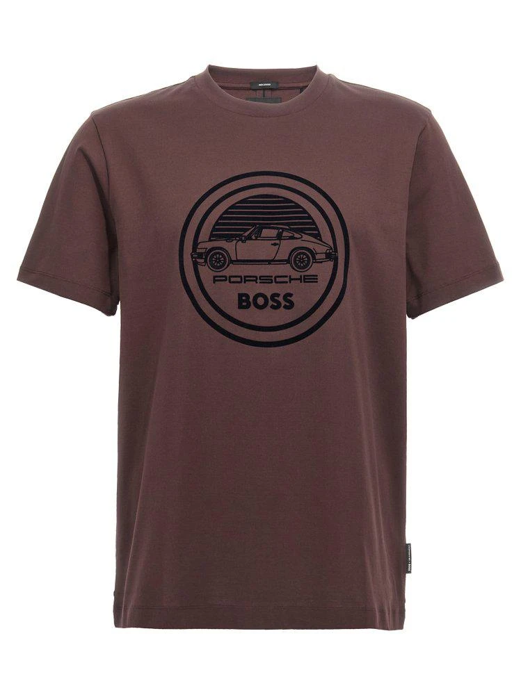 Hugo Boss Boss Hugo Boss X Porsche Logo Printed Crewneck T-Shirt 1