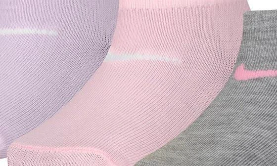 NIKE Kids
 Metallic Swoosh Cushioned Ankle Socks 9