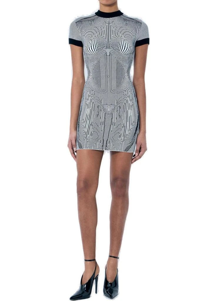 Jean Paul Gaultier Jean Paul Gaultier The Short Morphing Pinstripes Jacquard Dress 4