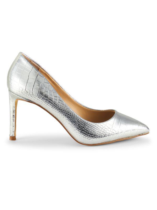 Charles David Metallic Croc Embossed Pumps