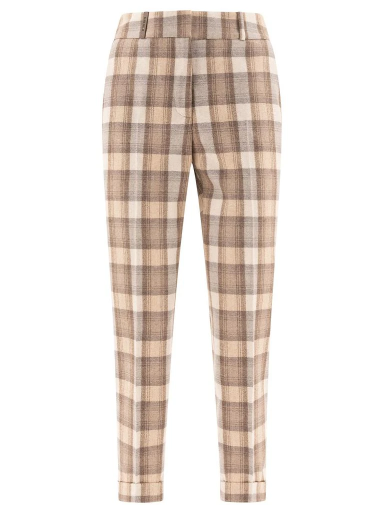 Peserico Peserico Plaid Tapered Pants 1