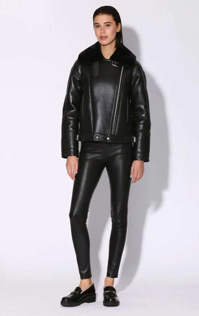 Walter Baker Mariah Jacket, Black Leather Black Fur - Leather Shearling 2