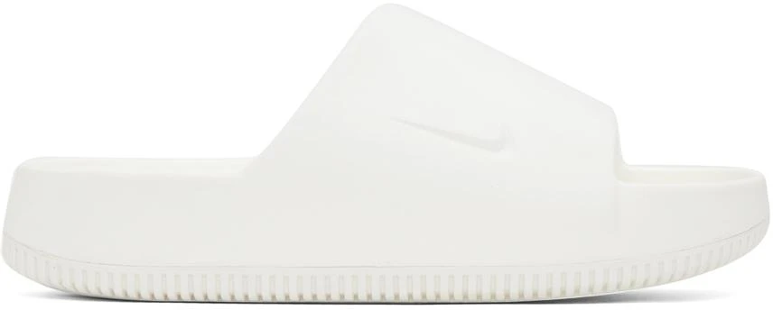 NIKE White Calm Slides 1
