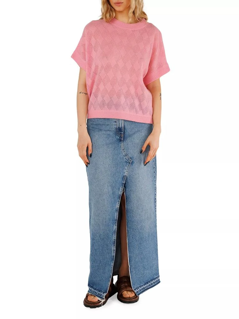 CRUSH CASHMERE Pea Pointelle-Knit Cashmere Sweater 2