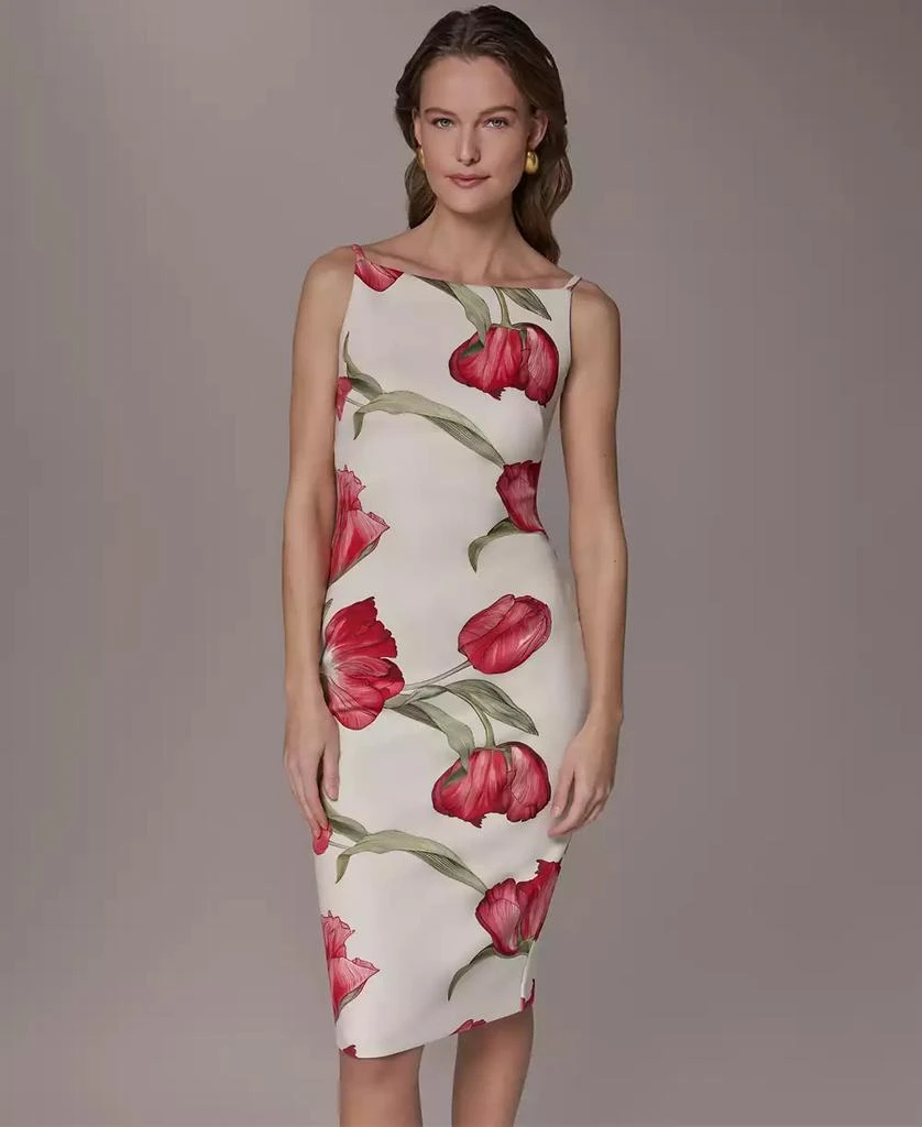 Donna Karan Petite Square-Neck Printed Sheath Dress - Dresses & Skirts -  Free Shipping - BeyondStyle