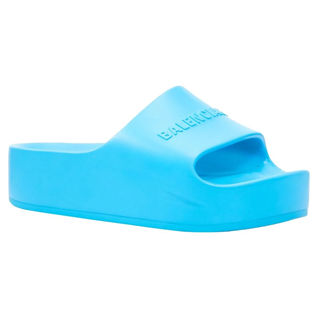 Balenciaga Logo Embossed Rubber Platform Chunky Slides 2