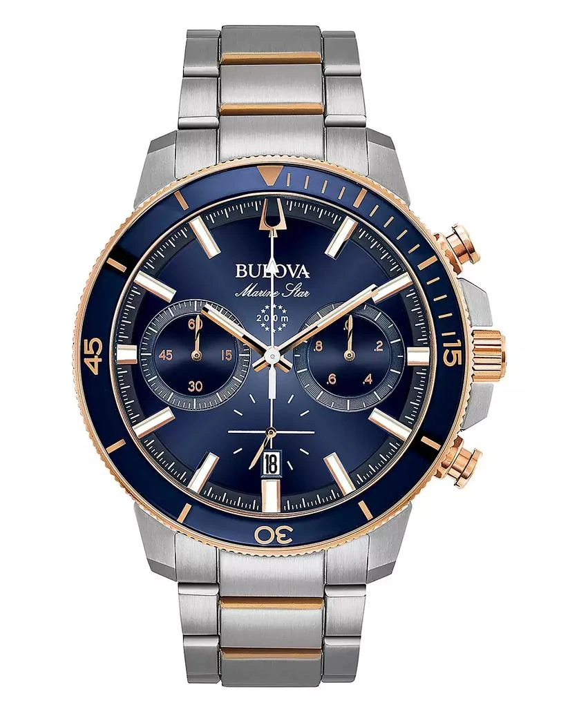 Bulova Men's Chronograph Marine Star Two-Tone Stainless Steel Bracelet Watch 45mm 1