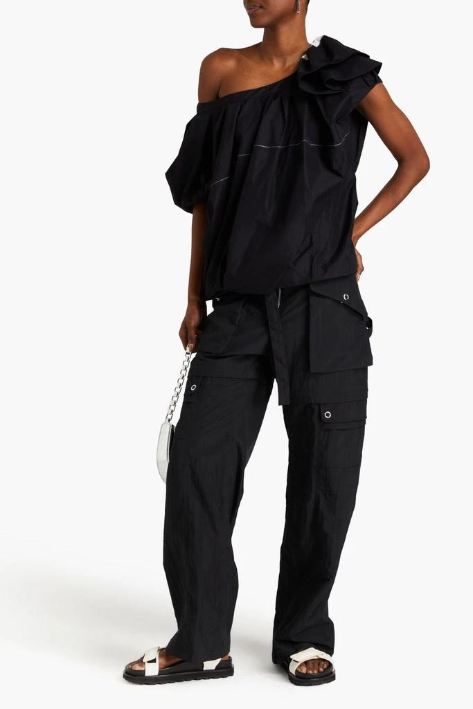 3.1 Phillip Lim One-shoulder ruffled cotton-blend poplin top 2