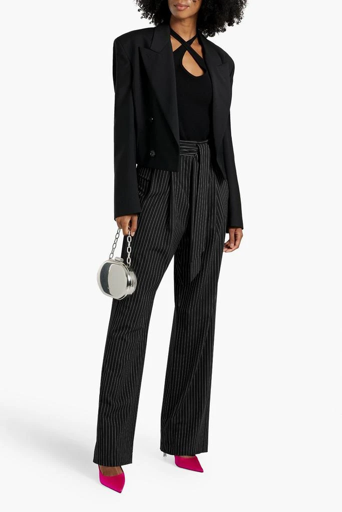 Michelle Mason Pinstriped woven wide-leg pants 2