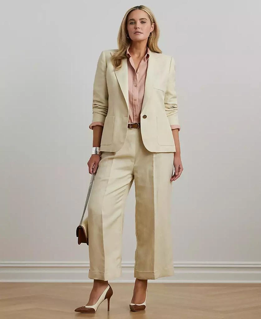 Ralph Lauren Plus Size Linen-Blend Twill Wide-Leg Pants 3