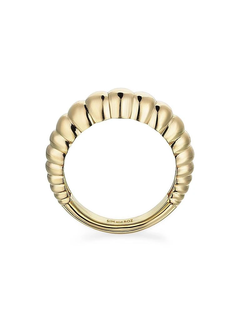Sim and Roz Connected Morphose 14K Yellow Gold Fluted Ring 2