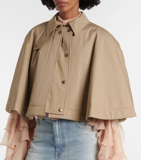 Chloé Cropped cotton gabardine cape 6