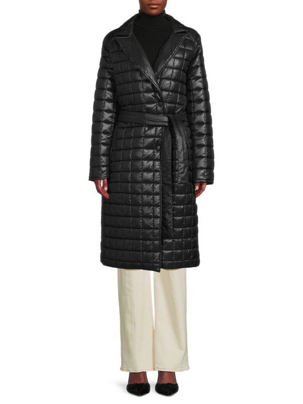 NOIZE Box Quilted Puffer Longline Coat
