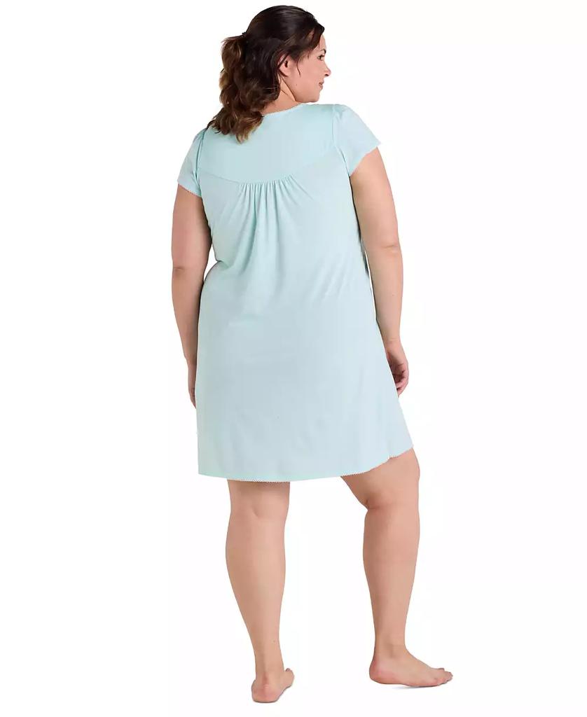 Miss Elaine Plus Size Short-Sleeve Printed Short Gown
