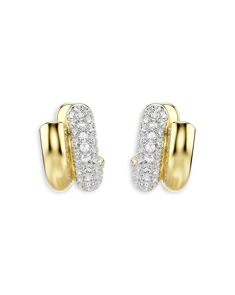 Swarovski Dextera Crystal Double Row Tubular Hoop Earrings 3