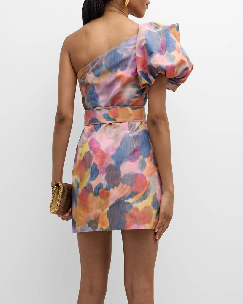 REBECCA VALLANCE Amaya Belted One-Shoulder Mini Dress 6