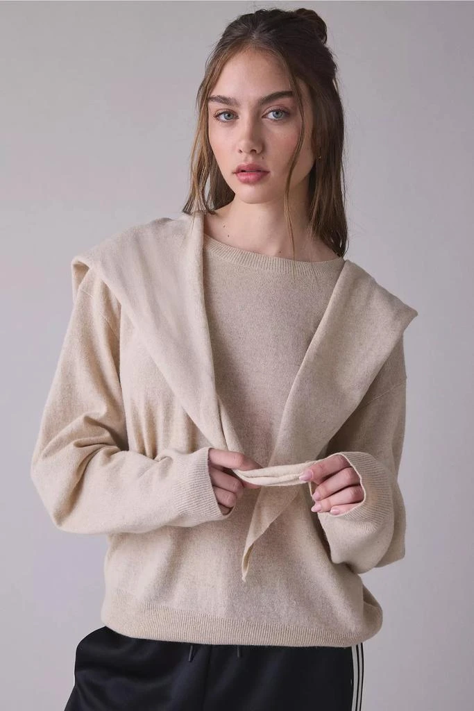 Lioness Lioness Olsen Scarf Detail Long Sleeve Knit Top