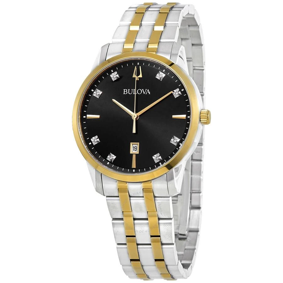 Bulova Classic Quartz Diamond Black Dial Men's Watch 98D165 1