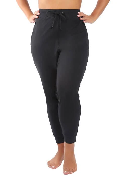 Yogalicious Plus Size Luxe Avenue Side Zip Pocket Jogger Pants 1