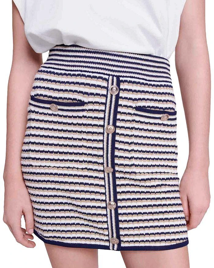 Maje Striped Knit Mini Skirt 6