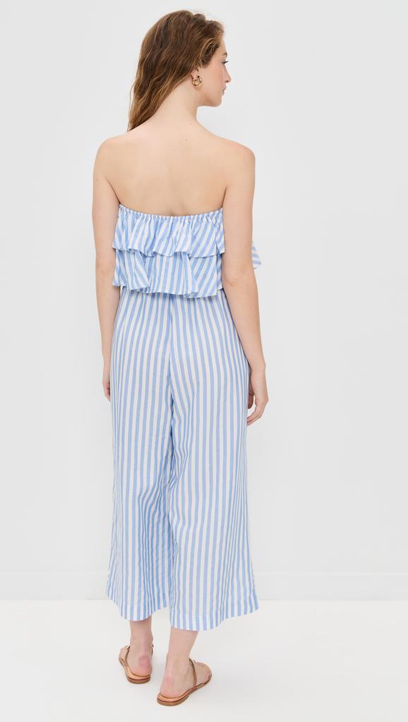 Pixie Market Stripe Ruffle Jumpsuit