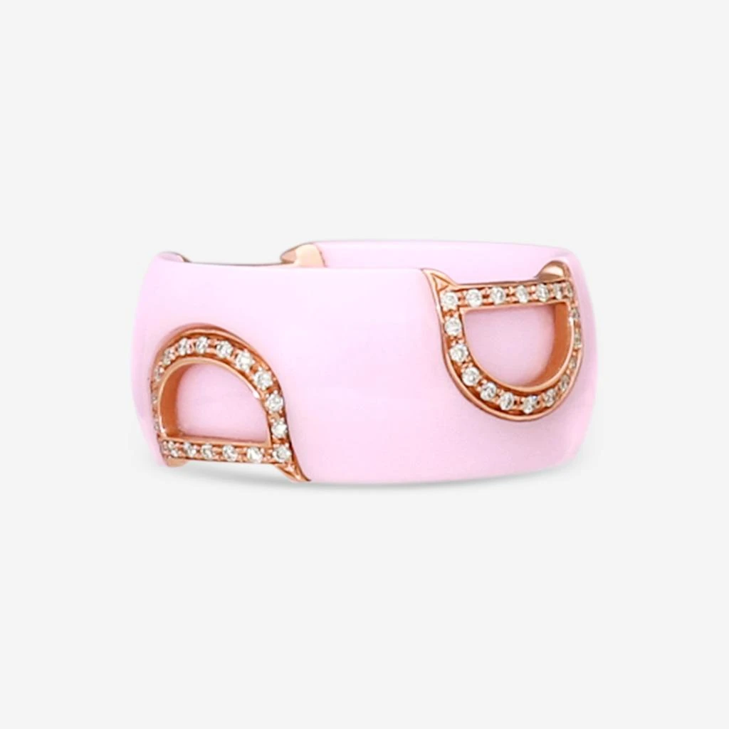 Damiani Damiani D. Icon 18K Rose Gold & Ceramic Diamond Band Ring 20078431 3