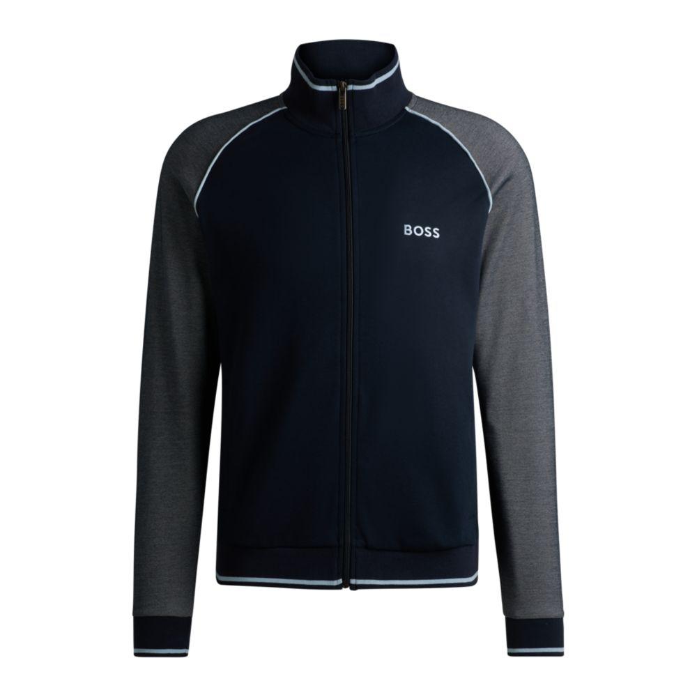HUGO BOSS ネイビー ジップアップジャケット Hugo Boss Men's Navy Blue Essential Z Zip Up Jacket Track