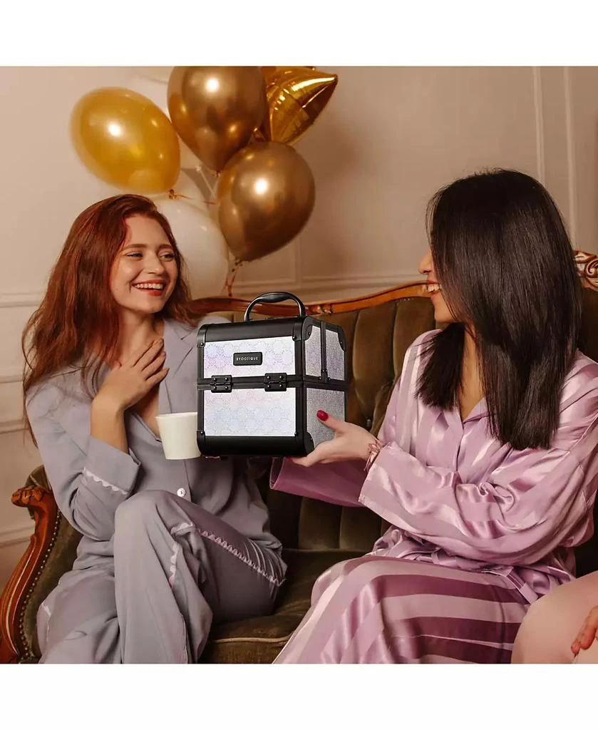 Byootique Makeup Train Case Cosmetic Organizer w/ Mirror Artist Grace ForgetMeNot 2