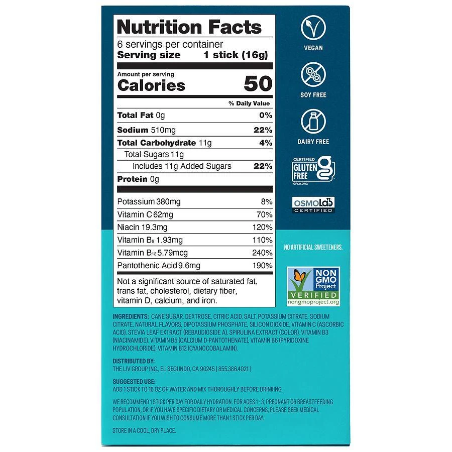 Liquid I.V. Hydration Multiplier Powdered Electrolyte Drink Mix Blue Cotton Candy 4