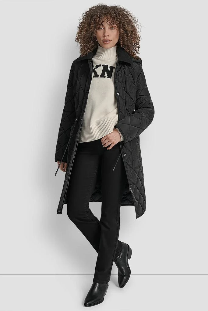 DKNY LONG QUILTED COAT 8