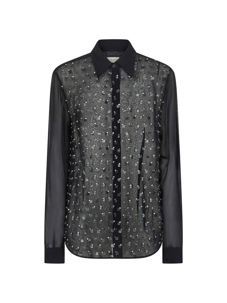 Dries Van Noten Dries Van Noten Embellished Curved Hem Shirt 1