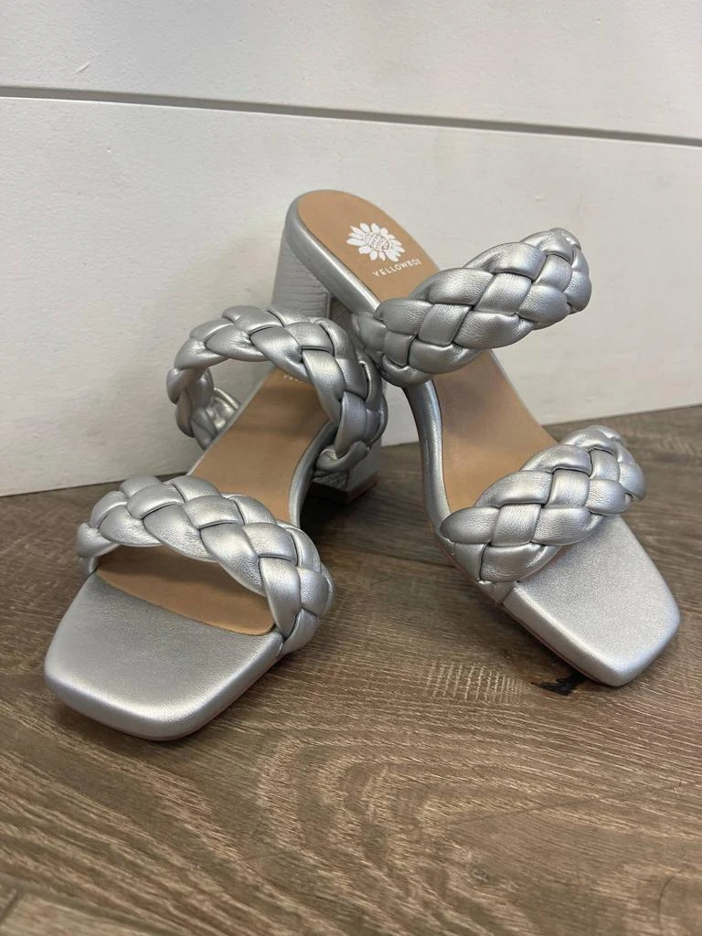 Yellow Box Womens Carlen Braided Heels Sandal In Silver 1