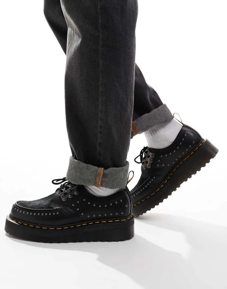 Dr. Martens Dr Martens Ramsey quad 3 eye shoes in black leather 4