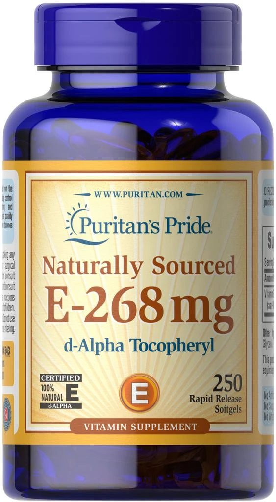 Puritan's Pride Vitamin E-400 iu Naturally Sourced 250 Softgels 1