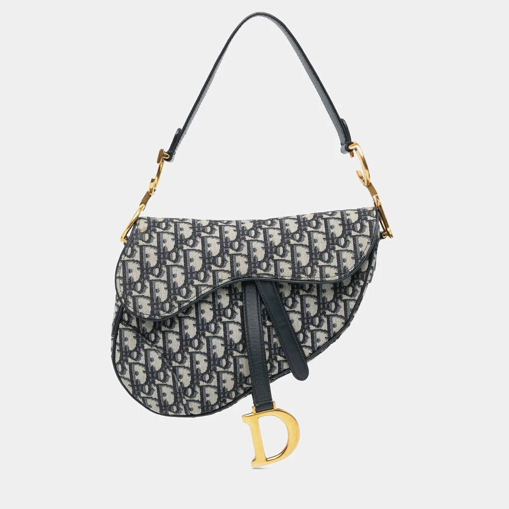Dior Dior Blue Mini Oblique Canvas Saddle Bag 1