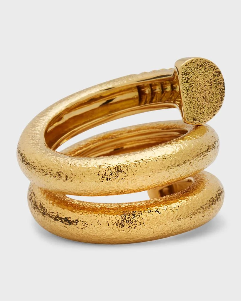 David Webb 18k Hammered Nail Ring, Size 6.5 4