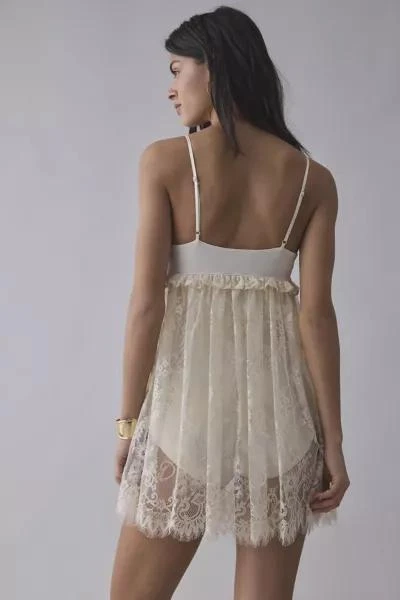 AFRM AFRM Aria Sheer Lace Babydoll Mini Dress 3