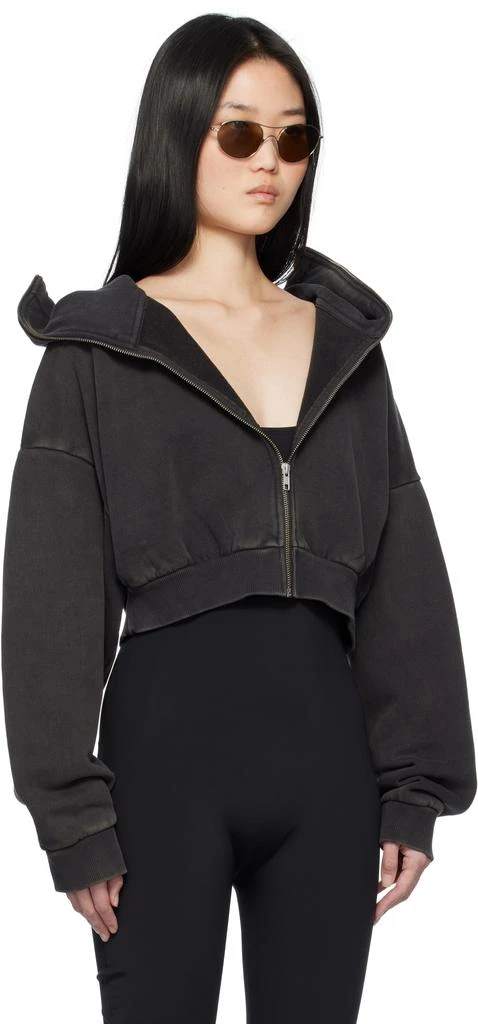 Entire Studios Black Cropped Full Zip Hoodie 2