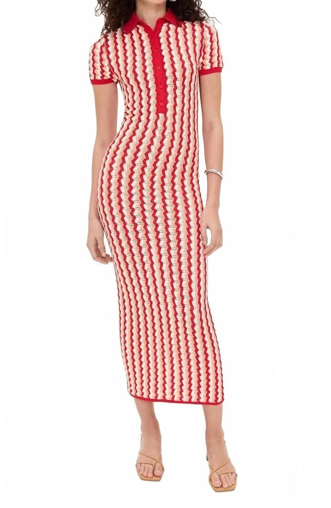 strapless open back dress Malibu Knit Dress Red