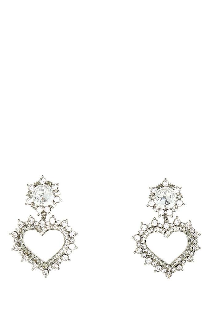 Alessandra Rich Heart-Shaped Dangling Earrings