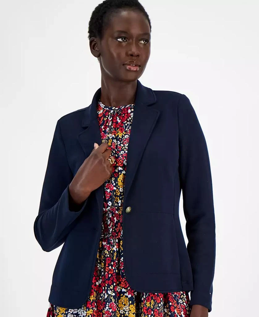 Tommy Hilfiger Women's Notched-Lapel Single-Button Blazer 4
