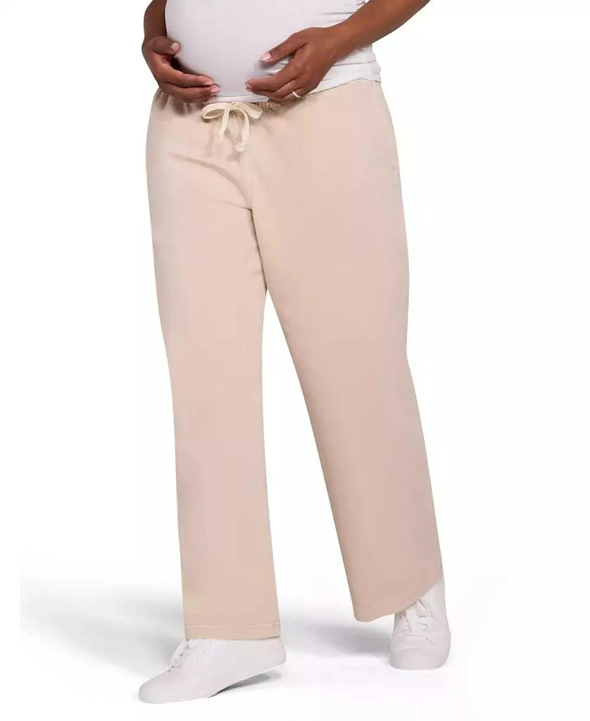 Motherhood Maternity Women
s Under the Belly Tie Waist Denim Wide Leg Pant 3