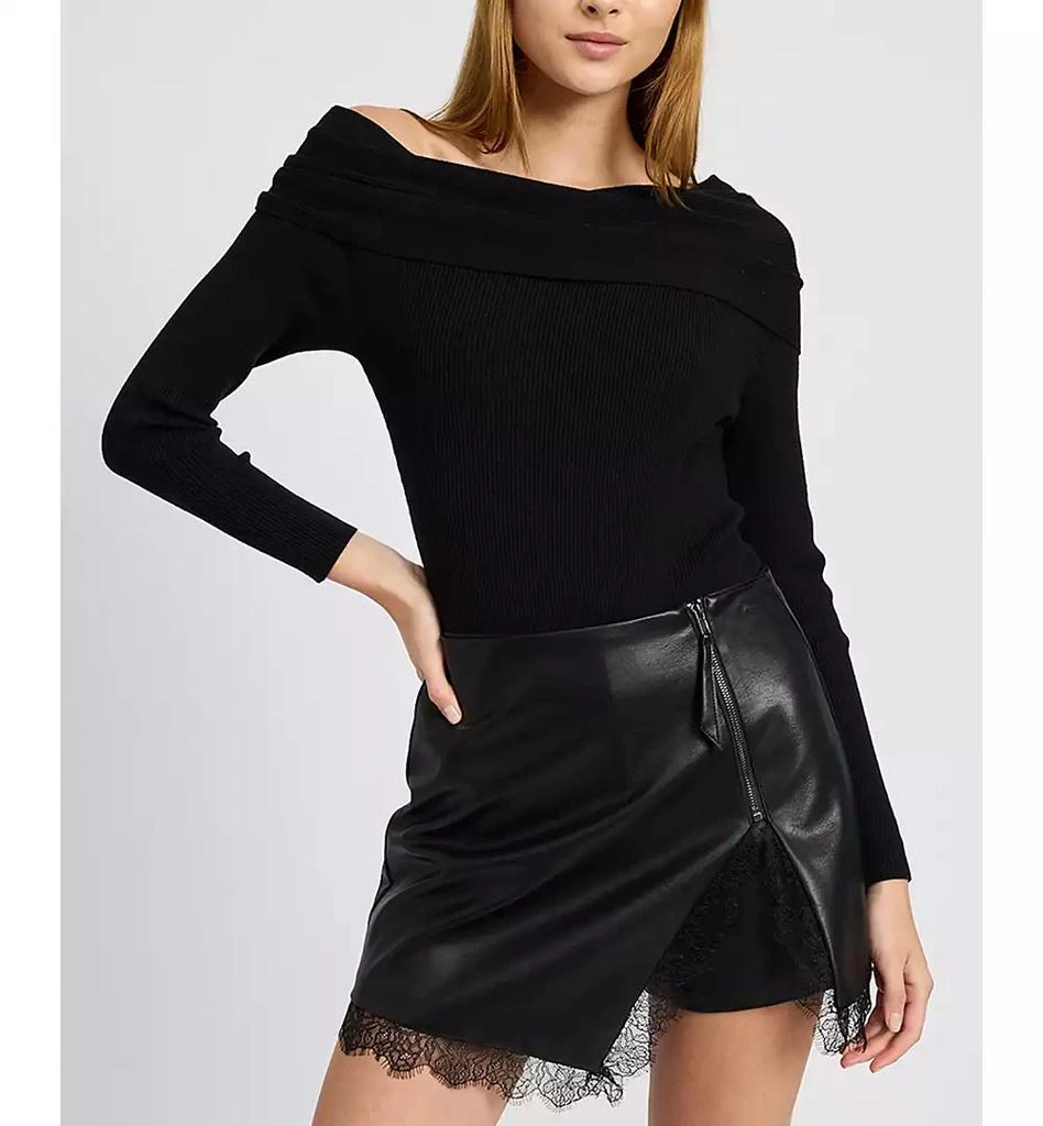 En Saison Women's Genette Long-Sleeve Sweater Bodysuit 1