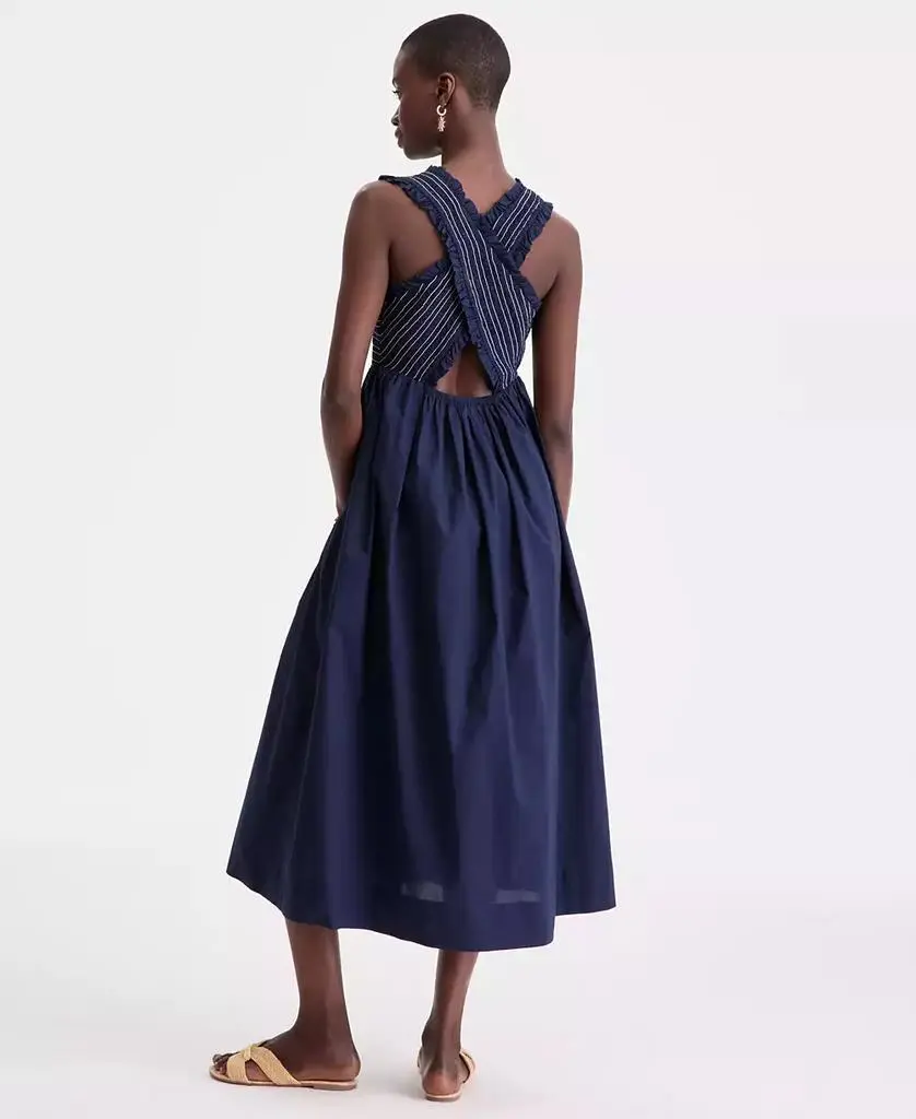 On 34th Women's Cotton Smocked Cross-Back Maxi Dress, Macy's Exclusive 2